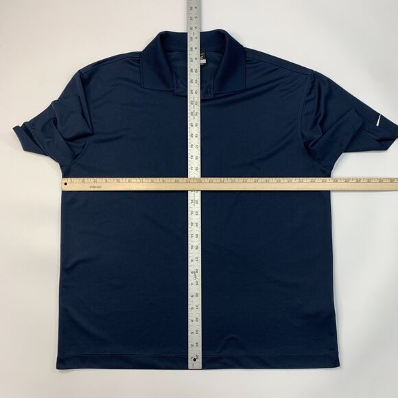 Nike Golf Polo Shirt Mens L Large Navy Blue Dri Fit Micro Pique Willmeng Logo - Picture 7 of 12